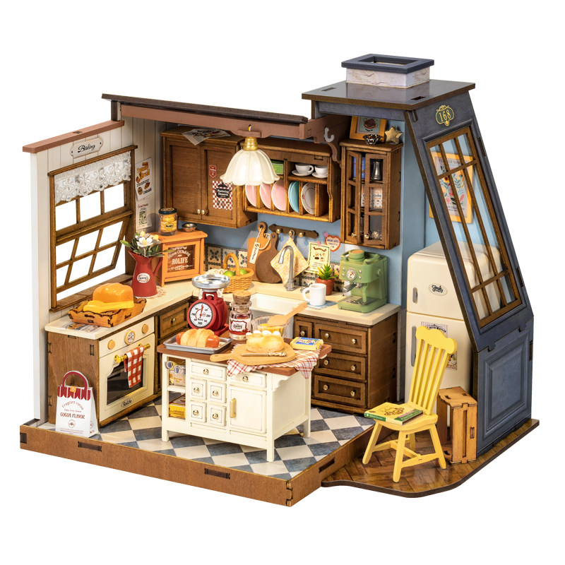 若来烘焙厨房diy手工小屋艺术屋微缩场景房子拼装模型创意礼物女