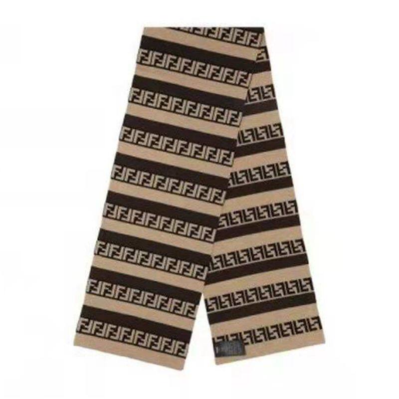 FENDI/芬迪 新款双面FF经典logo男女同款羊毛围巾围脖FXS124