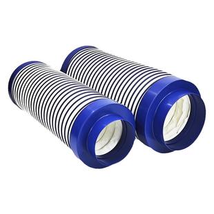 新风系统消音管TPV弹性体200法兰口消静音器145/150/160吸音降噪