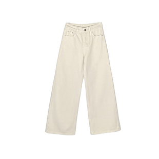 年度神裤!~浅色加厚绒牛仔裤女秋冬新款宽松慵懒垂感阔腿拖地裤