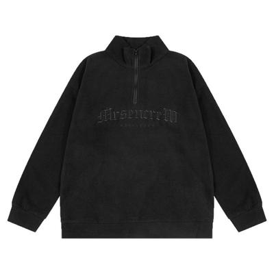 半拉链摇粒绒长袖T恤卫衣