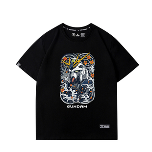 高达机动战士浮世绘日系t恤男宽松港风同色系情侣装ins超火潮流夏