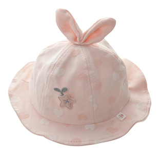 婴儿帽子春秋薄款新生幼儿春夏季渔夫帽可爱女宝宝夏款遮阳太阳帽