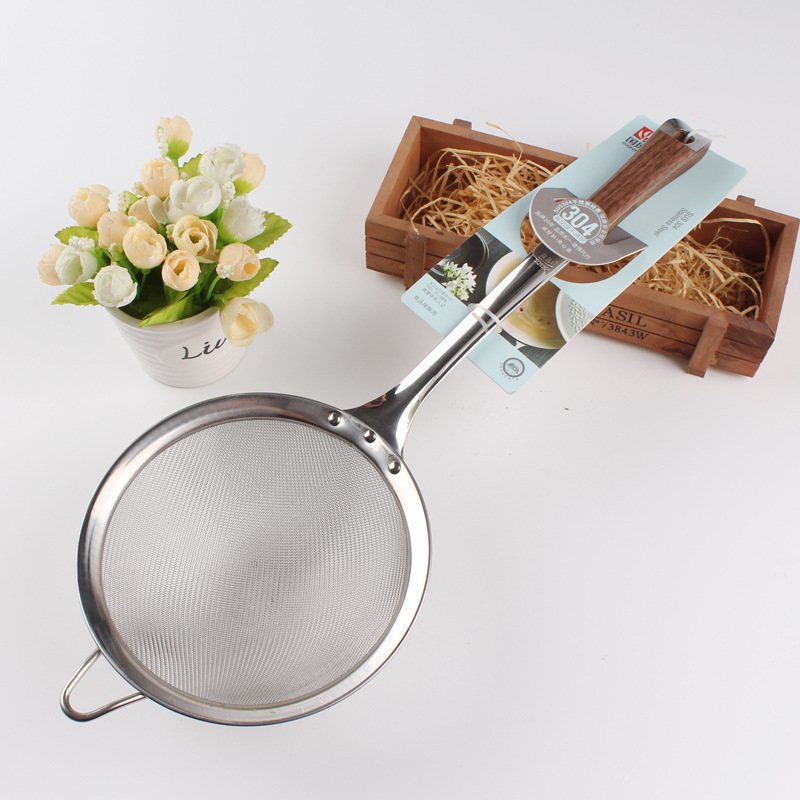 国风304不锈钢笊篱家用捞面过滤网号大饺子漏线漏勺厨房5898捞