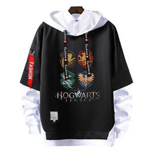 霍格沃茨遗产霍格沃兹之遗哈利波特游戏拼接连帽卫衣男女学生外套