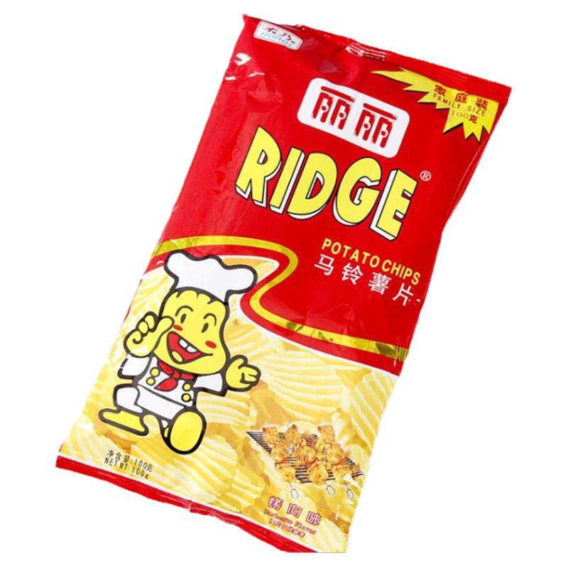 100g烤肉香辣味膨化零食丽丽薯片