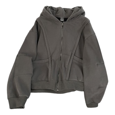 春秋季重磅开衫拉链连帽卫衣