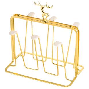 轻奢玻璃杯杯架放杯子沥水架水杯托盘置物架家用啤酒杯倒挂茶杯架