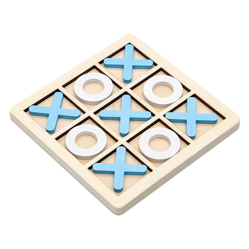 木制XO三连井字棋儿童早教益智玩具休闲对战桌游积木棋类玩具