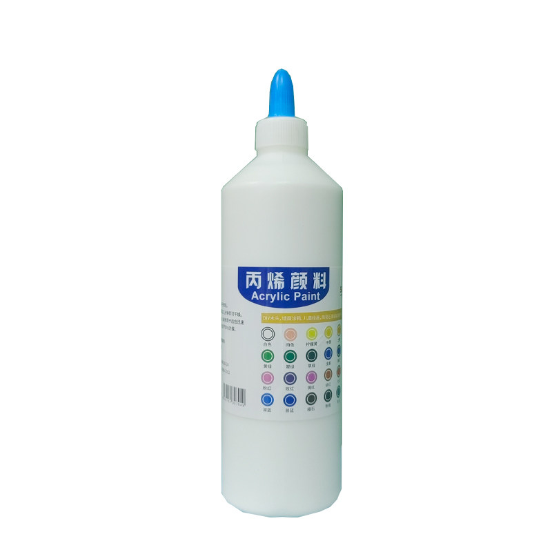 丙烯颜料500尖嘴大瓶套装石膏娃娃颜料儿童彩绘石头画白色颜料