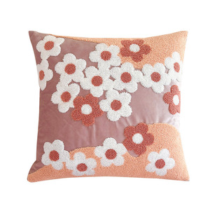 可爱奶油风花朵抱枕套客厅沙发床上飘窗卡通少女靠枕床头靠垫含芯