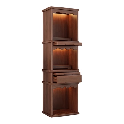 实木神台柜三层黑胡桃木佛龛