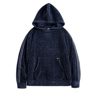 马登工装美式雪尼尔连帽卫衣套头复古保暖灯芯绒加厚帽衫外套男冬