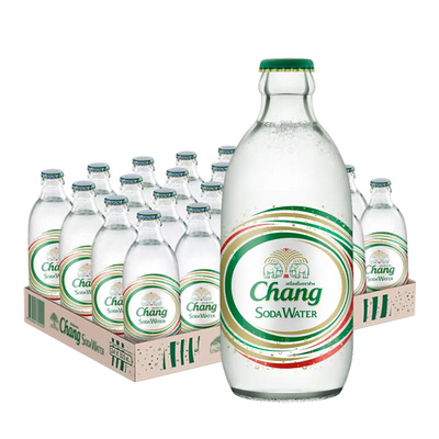 泰国进口chang泰象牌苏打水气泡水原味青柠檬味325ml*20/24瓶整箱