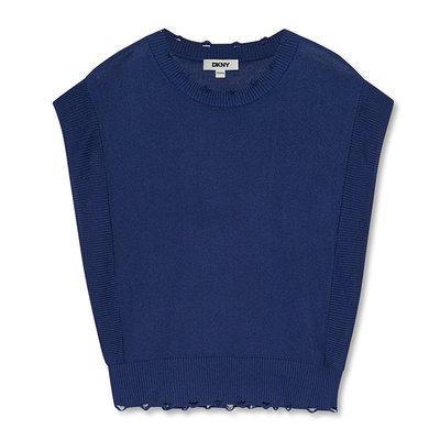 DKNY唐可娜儿夏季款现代简约纯色内搭气质针织上衣女短袖女时尚