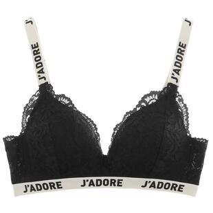 好奇蜜斯无钢圈内衣女小胸聚拢蕾丝性感文胸套装调整型胸罩上托黑