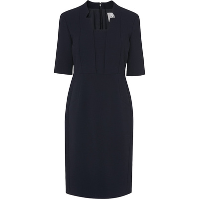 l.k.bennett深蓝修身西装连衣裙
