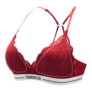芬狄诗商场同款内衣女无钢圈蕾丝bralette三角杯美背文胸FB00484