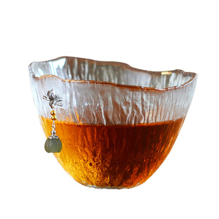 日式耐热玻璃品茶杯大号个性创意树纹家用办公喝水杯主人杯单杯子