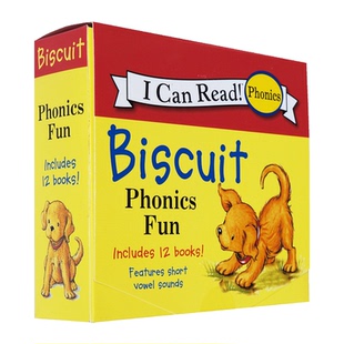 英文原版 My First I Can Read 小饼干狗系列 Biscuit Phonics Fun 12册盒装 自然拼读入门级 汪培珽早教图画绘本书