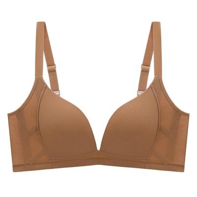 EMMAROSE大胸显小显瘦无钢圈内衣胖mm大码收副乳聚拢防下垂文胸