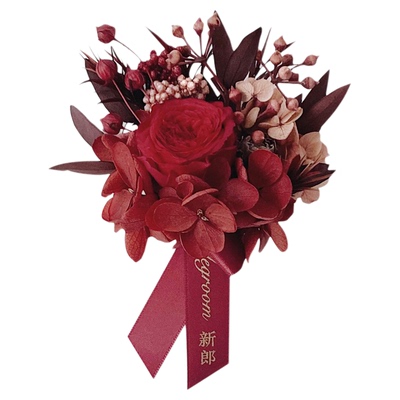 永生花胸花红色系胸花高级感