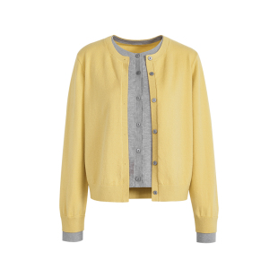 阔色假两件针织衫开衫外套毛衣女26春季新款内搭打底衫上衣秋冬