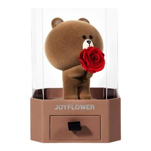 Joyflower布朗熊永生真花玫瑰linefriends情人节新年礼物送女生