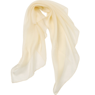 【微瑕】100%桑蚕丝米色纯色真丝小方巾女士高档春秋薄款丝巾围巾