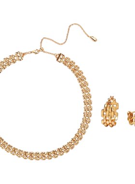 RC Retro Chic意大利复古时尚首饰 罗马链宽耳圈颈链套装小众百搭