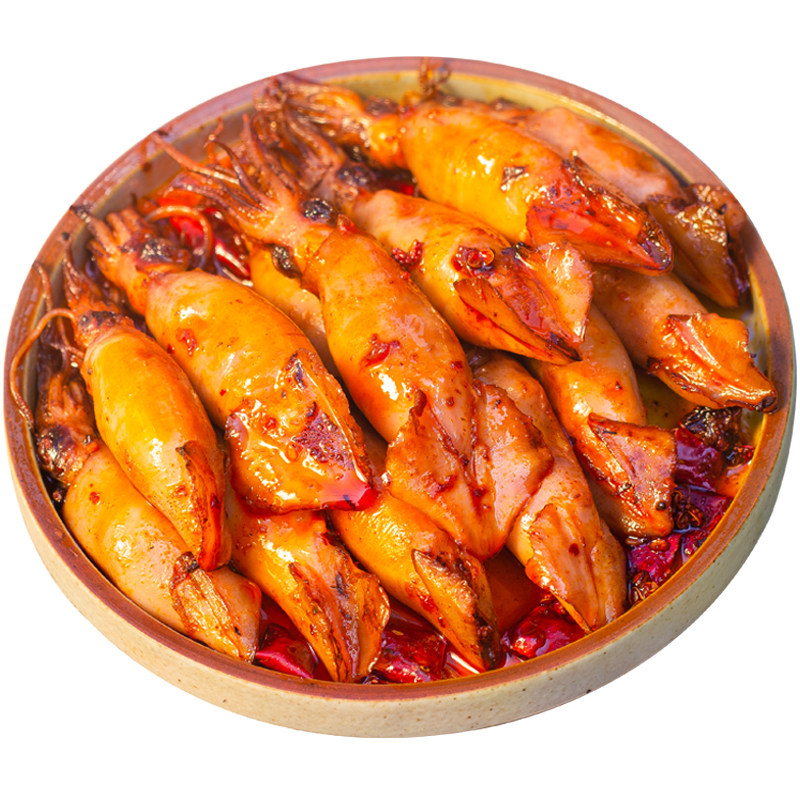 四川即食香麻辣带籽鱿鱼仔追剧休闲零食冷吃袋装海兔海鲜熟食特产