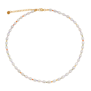 A天然珍珠彩色锆石多巴胺项链女高端精致时尚小众高级感设计新款