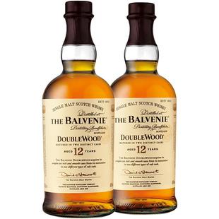 【官方】苏格兰百富12年双桶陈酿单一麦芽威士忌洋酒双支组合套装