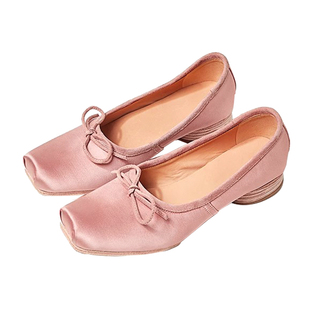 Mostoryco|纯手工意大利雾面真丝绸缎芭蕾鞋女复古蝴蝶结浅口单鞋