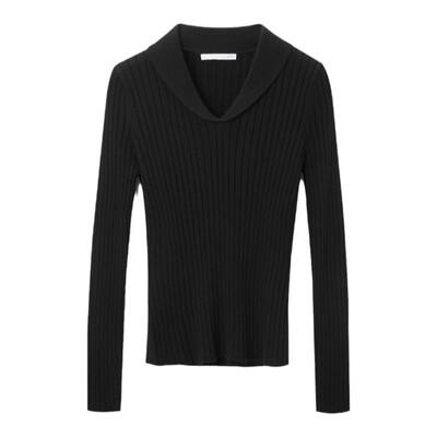 秋冬羊毛长袖针织衫OVV青果领