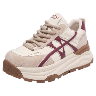 星期六加绒德训鞋女款2025新款秋冬爆款阿甘鞋厚底休闲运动老爹直