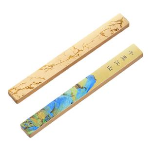 【千里江山】黄铜实心镇纸镇尺文房四宝专用镇尺压纸书法毛笔字压条摆件创意压纸压书神器铜笔搁书法黄铜镇尺