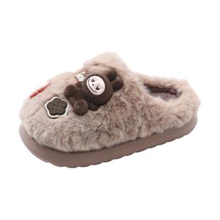 拉布布儿童棉拖鞋男童2025冬季新款女童室内家居男孩保暖棉鞋拖鞋