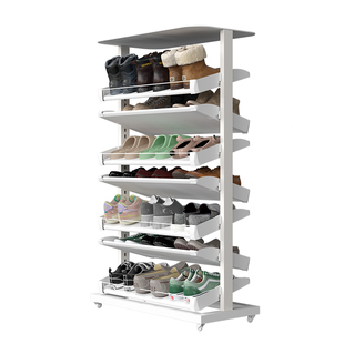 可移动旋转鞋架入户门口鞋收纳宿舍小窄家用简易带轮子抽拉鞋柜