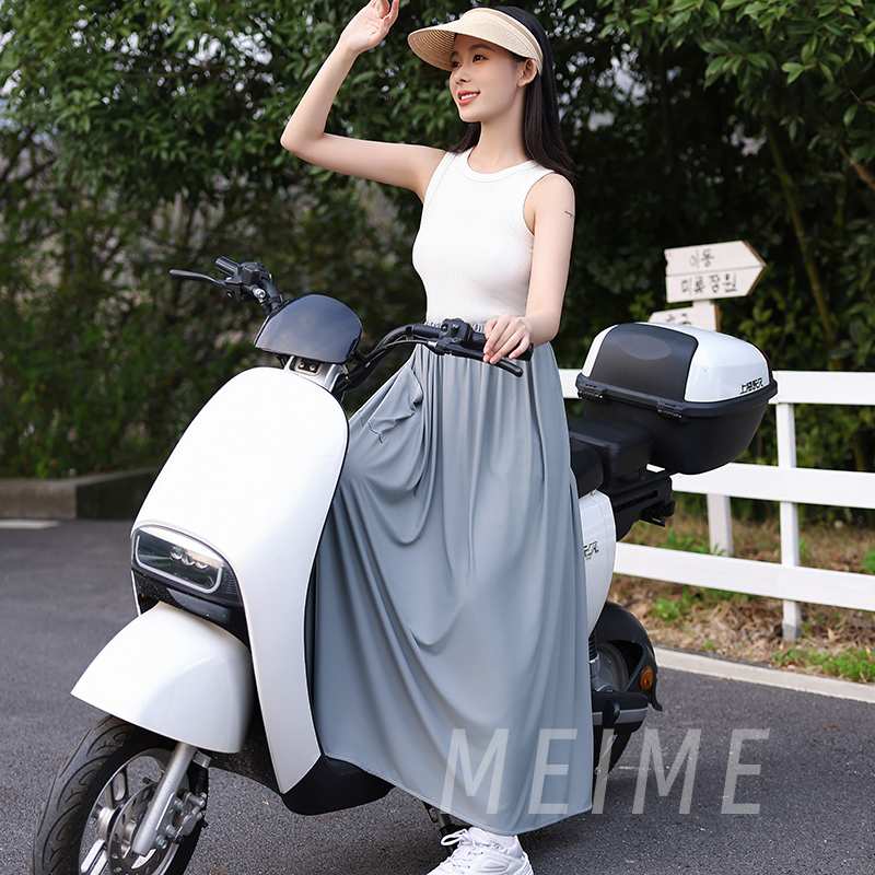 骑电动车防晒裙一片式防走光神器夏天骑车腿部防晒围裙遮阳半身裙