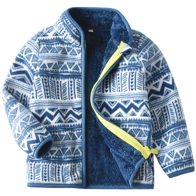 加绒儿童摇粒绒拉链外套洋气