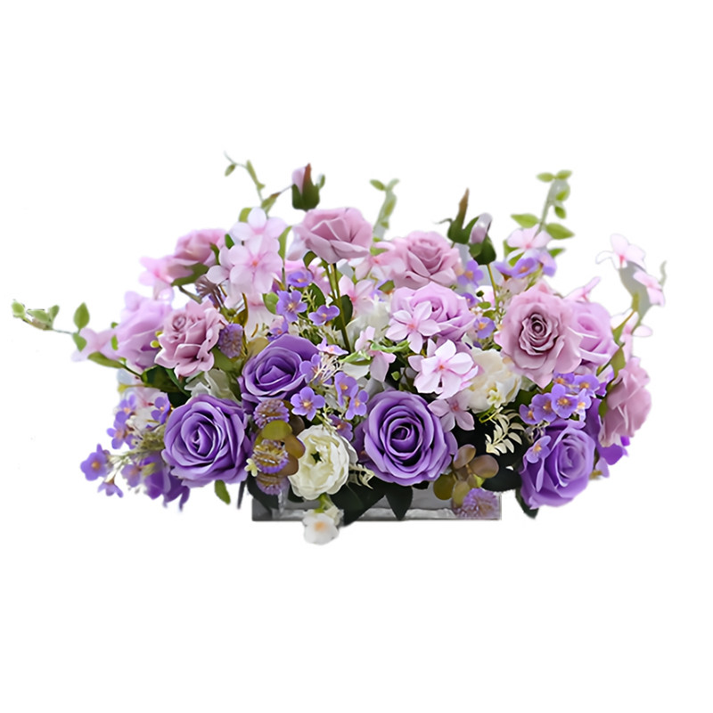 餐桌花摆花仿真花长形桌面装饰花