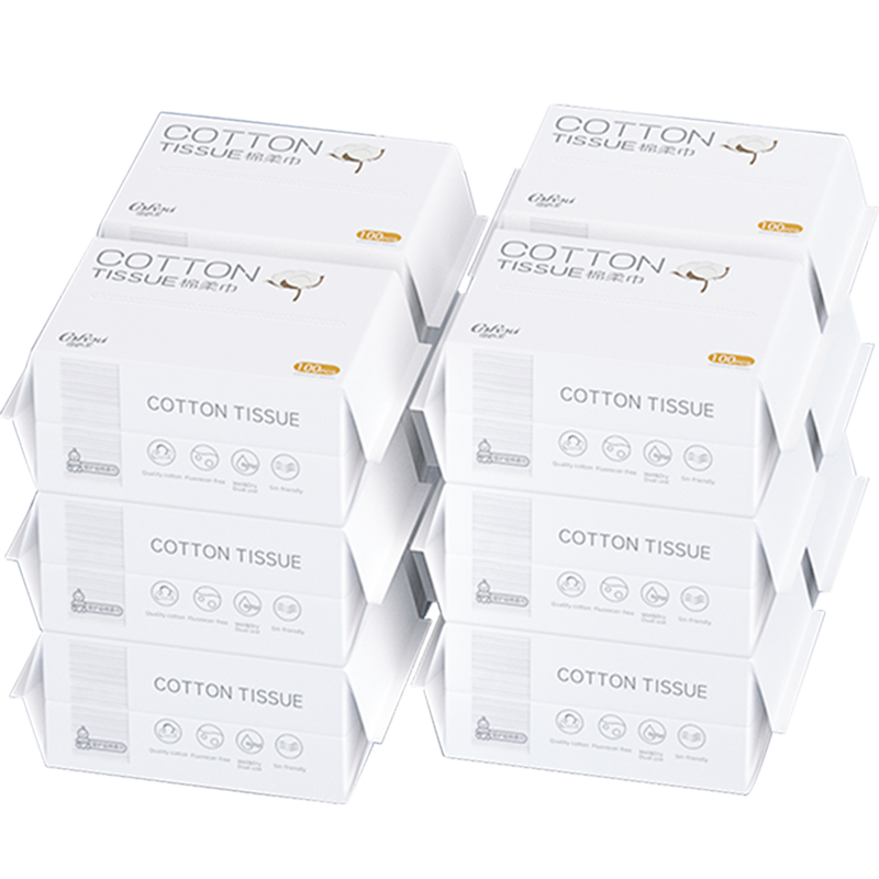 可心柔棉柔巾婴儿专用干湿两用 新生儿宝宝一次性洗脸巾100抽12包