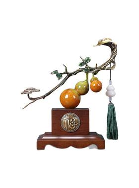事事如意葫芦铜摆件新中式客厅酒柜电视柜玄关装饰品乔迁新居礼品