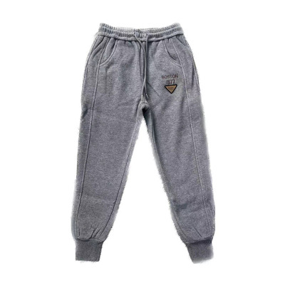 松紧腰百搭针织棉长裤刺绣休闲裤