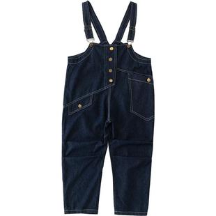 儿童背带裤演出服女童嘻哈街舞套装走秀炸街男童工装潮服HIPHOP夏