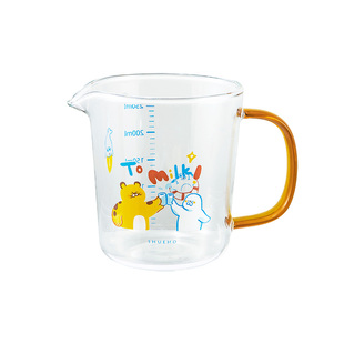 树可豹抱抱牛奶杯高硼硅微波炉加热泡热奶专用量杯带刻度玻璃杯子