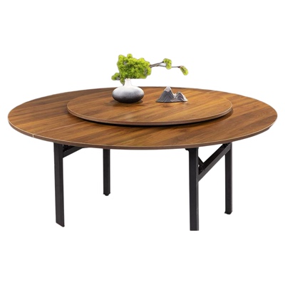 加厚可折叠大圆桌家用实木桌餐桌