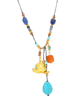 珞石绿松石串珠轻奢项链女高级感