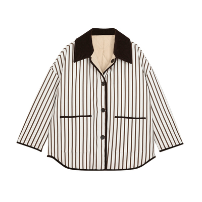 双面穿衬衫型羽绒服外套